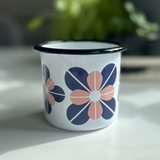 Emaljekopp kaffe retro lilla rosa