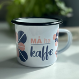 Emaljekopp kaffe retro lilla rosa