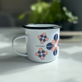 Emaljekopp kaffe retro lilla rosa